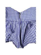 Load image into Gallery viewer, Ilene Blue and White Checkered Bubble Hem Halter Top

