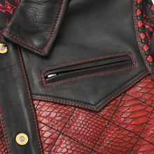 Load image into Gallery viewer, Kingsnake Men’s Motorcycle Leather Vest
