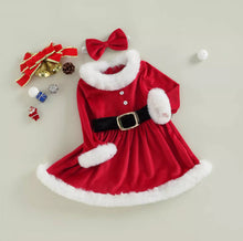Load image into Gallery viewer, Baby Girls Christmas Romper  Ruffles Fly Sleeve Sequins Red Party Dress Unique Design Excellent Look
