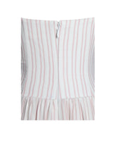 Load image into Gallery viewer, Zania Pink Stripe Ruched Breast Cotton Jacquard Midi Dress
