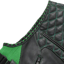 Load image into Gallery viewer, Tactical Emerald Men’s Motorcycle Leather Vest
