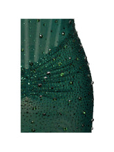 Load image into Gallery viewer, Fatima Green Crystal Sleeveless Corset Mermaid Maxi Dress
