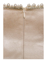 Load image into Gallery viewer, Paisley Pearl Trim Gold Sleeveless Mini Dress
