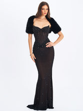 Load image into Gallery viewer, Kori Black Faux Fur Micro Bolero
