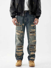 Load image into Gallery viewer, Men's Distressed Wide Leg Jeans
