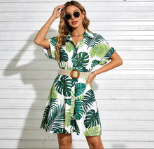 Load image into Gallery viewer, Women’s Belted Short Sleeve Midi Dress
