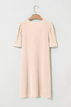 Load image into Gallery viewer, Blossom Corded Crew Neck Puff Sleeve Mini Dress
