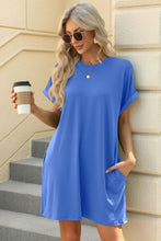 Load image into Gallery viewer, Short Sleeve Mini Dress with Pockets Casual &amp; Stylish Everyday Wear
