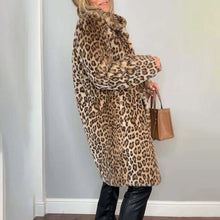 Load image into Gallery viewer, Leopard Print Plush Jacket — Cozy Loose-Fit Mid-Length Outwear

