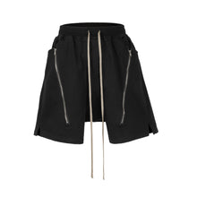Load image into Gallery viewer, NOIR ZIP DRAWSTRING CARGO SHORTS
