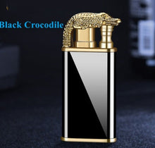 Load image into Gallery viewer, Creative Blue Flame Lighter Dolphin Dragon Tiger Double Fire Metal Winproof Lighter Inflatable Lighter
