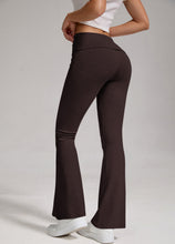 Load image into Gallery viewer, 🔥 Women's Low-Waisted Folded Waist Flared Pants - Low-Rise Wide-Leg Trousers
