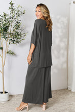 Load image into Gallery viewer, Double Take Full Size Round Neck Slit Top and Pants Set
