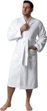 Load image into Gallery viewer, Bagno Milano Men’s 100% Organic Turkish Cotton Terry Bathrobe – Certified Soft, Absorbent, Kimono-Style Robe for Spa &amp; Lounge
