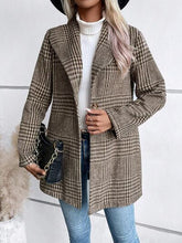 Load image into Gallery viewer, Women's Plaid Collared Neck Buttoned Long Sleeve Jacket – Classic &amp; Lightweight Outerwear for Everyday Wear
