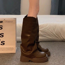 Load image into Gallery viewer, Women’s Platform Dress Boots – British Style Autumn/Winter

