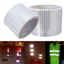 Load image into Gallery viewer, 5cm*100cm Car Reflective Tape Safety Warning Car Decoration Waterproof White Silver Red Reflective Tape Sticker Reflector Protective Tape Strip Film Auto Motorcycle Sticker Reflective Tape for Trailer Car Truck Reflectors
