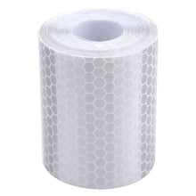 Load image into Gallery viewer, 5cm*100cm Car Reflective Tape Safety Warning Car Decoration Waterproof White Silver Red Reflective Tape Sticker Reflector Protective Tape Strip Film Auto Motorcycle Sticker Reflective Tape for Trailer Car Truck Reflectors
