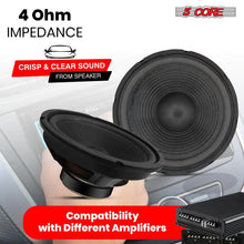 Load image into Gallery viewer, 5Core 8 Inch Subwoofer Speaker 500W Peak 4 Ohm Replacement Car Bass Sub Woofer 2 Pcs
