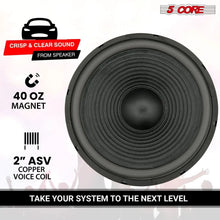 Load image into Gallery viewer, 5Core Max Bass 15 Inch Subwoofer 450W 4Ohm

