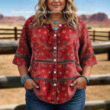 Load image into Gallery viewer, Women's 3D Print 3/4 Sleeve Casual Top – Plus Size Inclusive
