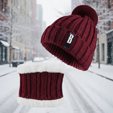 Load image into Gallery viewer, Warm Knitted Beanie &amp; Scarf Set Women | Cozy Winter Bundle
