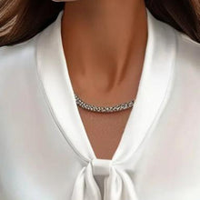 Load image into Gallery viewer, Elegant Satin Ribbon Blouse — Long Sleeve Button-Down Work Shirt
