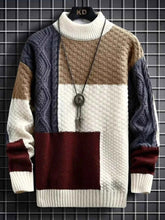 Load image into Gallery viewer, Men's Plus Size Color Block Knitted Pullover
