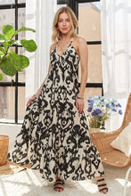 Load image into Gallery viewer, Crisscross Two-Tone V-Neck Maxi Dress For Summer – Elegant, Sophisticated, Trendy, Fashionable, Stylish, Glamorous Evening Wear
