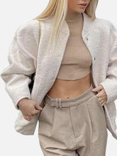 Load image into Gallery viewer, Autumn Casual Full Size Drop Shoulder Snap Down Jacket with Buttoned Front and Pockets
