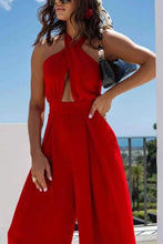 Load image into Gallery viewer, Halter Neck Wide Leg : With Keyhole Detail Jumpsuit
