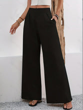 Load image into Gallery viewer, Women's High-Waist Wide-Leg Trousers with Pockets – Full Length

