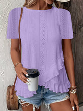 Load image into Gallery viewer, Women’s Casual Solid Color Short Sleeve Crew Neck Top
