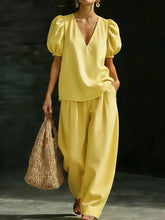 Load image into Gallery viewer, Women’s V-Neck Casual Two Piece Set
