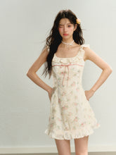 Load image into Gallery viewer, Women’s Sleeveless Floral Suspender Skirt
