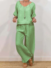 Load image into Gallery viewer, Women’s Multi Color Two Piece Set V Neck Top &amp; Pants
