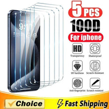 Load image into Gallery viewer, 5pcs Tempered Glass Screen Protectors for iPhone 15 Pro Max &amp; 14/13/12/11/16/7/8/X/XR/XS Max/Mini - Ultimate Protection
