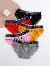 Load image into Gallery viewer, 5pcs women cotton Panties Fashion Letter Printed Belt Ladies underwear Breathable Intimates Lingeries
