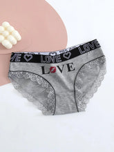 Load image into Gallery viewer, 5pcs women cotton Panties Fashion Letter Printed Belt Ladies underwear Breathable Intimates Lingeries
