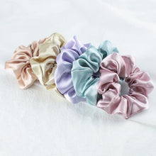 Load image into Gallery viewer, 5PCS/Lot Fashion Silk Satin Scrunchies Headband Large Elastic Rubber Hair Band Women Fashion Hair Scrunchies Ponytail Holder Accessories for Women And Girls
