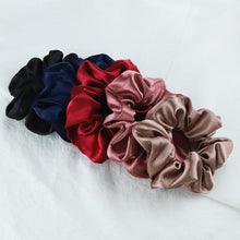 Load image into Gallery viewer, 5PCS/Lot Fashion Silk Satin Scrunchies Headband Large Elastic Rubber Hair Band Women Fashion Hair Scrunchies Ponytail Holder Accessories for Women And Girls
