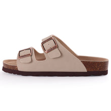 Load image into Gallery viewer, Women's Cork Footbed Slide Sandal, Comfortable Summer Beach Sandals with Adjustable Buckle 7.5 Stone - # GIAA73510007
