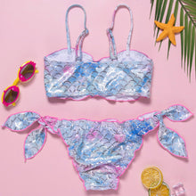 Load image into Gallery viewer, 6-11Y Girl’s Cute Two Piece Split Swimsuit Fresh Beautiful Cartoon Pattern Swimwear Bikinis Beachwear Girls Two Piece Swimsuit Floral Bathing Suit Summer Mini Swimwear For Children
