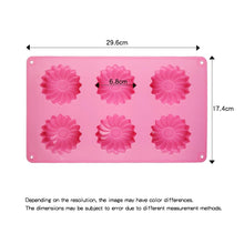 Load image into Gallery viewer, 6 Holes Flower Shaped Silicone Mold Sunflower Flower Form Fondant Molds Handmade Soap Baking Crafts Cake Mould Decoration Tools Silicone Flower Shape Soap Molds
