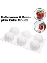 Load image into Gallery viewer, 6 Pumpkin Silicone Cake Mold For Chocolate Ice Cream Decorating Pudding Dessert Tools Bakeware Baking Silicone Cake Molds For Baking 3D Pumpkin Silicone Mold For Party
