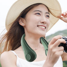Load image into Gallery viewer, 6000Mah Hanging Neck Fan Portable Cooler Fan USB Leafless Neckband Fan 78 Surround Air Outlets 2000mAh Rechargeable Mini Fan Rechargeable Bladeless Neck Fan Personal Cooling Fan with 3 Wind Speeds for Travel
