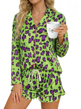 Load image into Gallery viewer, Women’s Milk Silk Leopard Print Pajama Set

