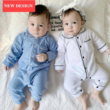 Load image into Gallery viewer, Newborn Baby Girl Boy Rompers Cotton Autumn Spring Infant Toddler Jumpsuit With Collar Pocket In Modern Style
