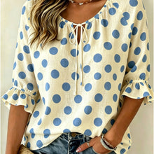 Load image into Gallery viewer, Women's Floral Print Three-Quarter Sleeve Shirt – Relaxed Retro
