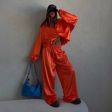 Load image into Gallery viewer, Satin Wide-Leg Two-Piece Set
